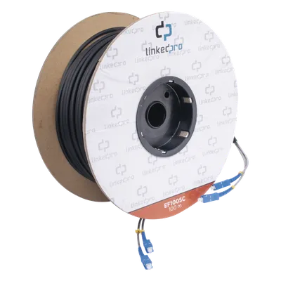 Carrete de Fibra Óptica Monomodo con Conectores SC-SC Duplex, Reforzada con Kevlar, de 100 Metros (328.08 Pies) LINKEDPRO BY EPCOM EF-100-SC