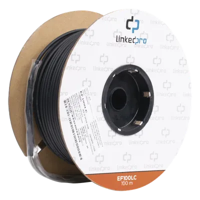 Carrete de Fibra Óptica Monomodo con Conectores LC-LC Duplex, Reforzada con Kevlar, de 100 Metros (328.08 Pies), Para LINKEDPRO BY EPCOM EF-100-LC
