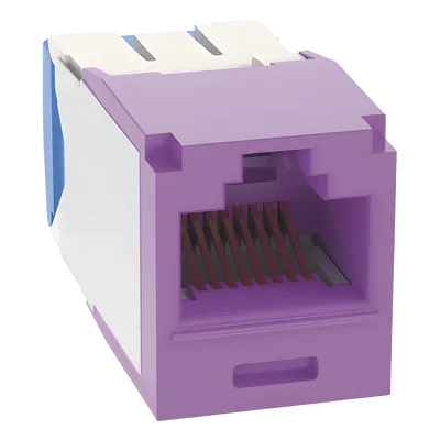 Conector Jack RJ45 Estilo TG, Mini-Com, Categoría 6A, de 8 Posiciones y 8 Cables, Color Violeta PANDUIT CJ6X88TGVL