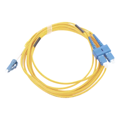 Jumper de Fibra Óptica Monomodo 9/125 LC/UPC-SC/UPC, PVC, 2.0 mm, Dúplex, Amarillo, 3 Metros (9.84 Pies) LINKEDPRO BY EPCOM LP-FO-D-LCU-SCU-03